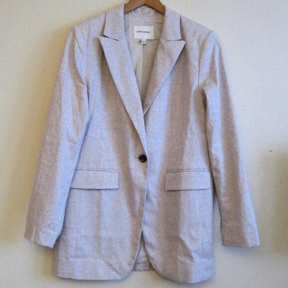 Banana Republic Long Linen Blazer Jacket, Size 6, Medium, Tan Beige, #311217 - Picture 2 of 9